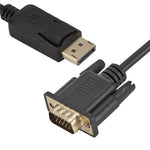 Adaptateur DisplayPort vers VGA 1.8m Mâle - Vignette | Cibertek