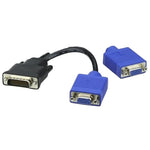 Adaptateur DVI vers 2 VGA Câble 20cm - Vignette | Cibertek