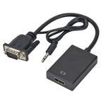 Adaptateur VGA vers HDMI Full HD 1080P - Vignette | Cibertek