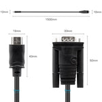 Câble HDMI vers VGA 1080P 1.5M - Vignette | Cibertek