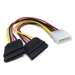 Câble Molex 4 Pin vers SATA x2 - Vignette | Cibertek
