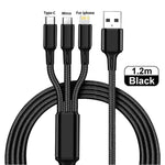 Câble USB 3 en 1 charge rapide - Vignette | Cibertek