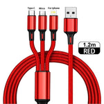 Câble USB 3 en 1 charge rapide - Vignette | Cibertek