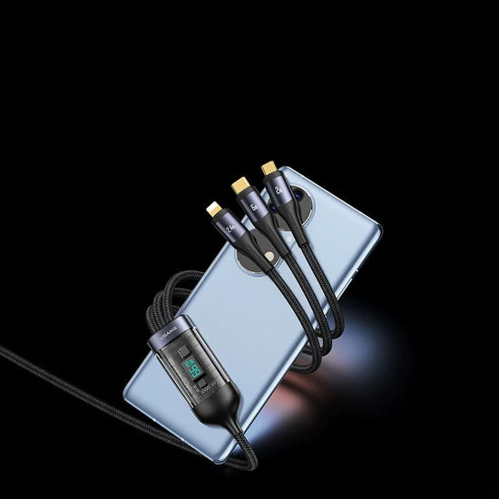 Câble USB 66W charge rapide 3 en 1 pour iPhone compatible