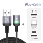 Câble USB à LED magnétique 3A charge rapide