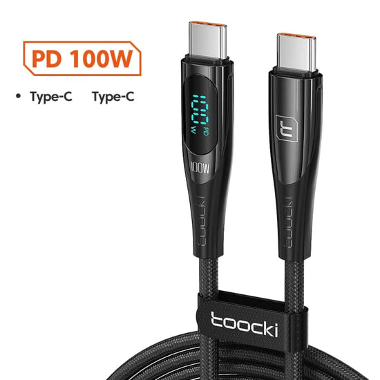 Câble USB C 100W 6A charge rapide avec affichage