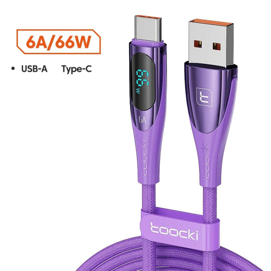 Câble USB C 100W 6A charge rapide avec affichage