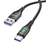 Câble USB C Samsung 5A charge rapide avec led - Vignette | Cibertek